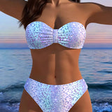 Leoparda raksta bikini bandeau