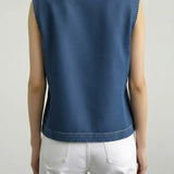 Biruta - Asimetriskais denim tops