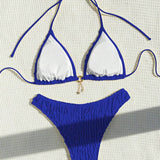 Bikini Seksīgs Vienkrāsains Divdaļīgs Trīsstūris