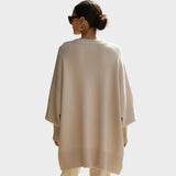 Maya - Oversize trikotāža džemperis ar Puff Sleeves