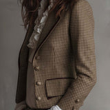 Radegonde Houndstooth Tweed Pielāgotā Blazera