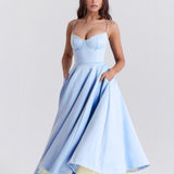 Ophira™ - Elegants korsetes midi kleita