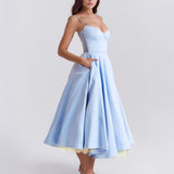 Ophira™ - Elegants korsetes midi kleita