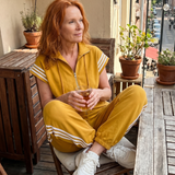 Raquel | Zip Priekšpuses Svītru Paneļa Jumpsuit