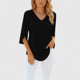 Violetta - Izsmalcināts V - Neck blūze