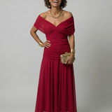 Fiorella | Off Shoulder Flow Midi Kleita
