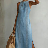 Soline | Vintage Lace Denim Dress