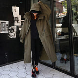 Damen Oversize-Parka mit übergroßer Kapuze und Tunnelzug in der Taille