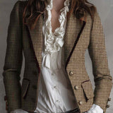 Radegonde Houndstooth Tweed Pielāgotā Blazera