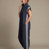 Raquel | Zip Priekšpuses Svītru Paneļa Jumpsuit