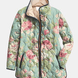 Gisele | Retro Ziedu Raksta Puff Jacket