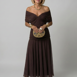 Eulalie | Off Shoulder Flow Midi Kleita