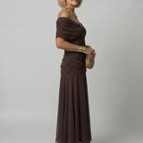 Eulalie | Off Shoulder Flow Midi Kleita