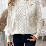 Alise II - Balts Plain Mock Neck džemperis