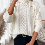 Alise II - Balts Plain Mock Neck džemperis