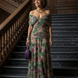 Fiorella | Off Shoulder Flow Midi Kleita