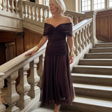 Eulalie | Off Shoulder Flow Midi Kleita