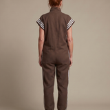 Raquel | Zip Priekšpuses Svītru Paneļa Jumpsuit
