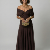 Fiorella | Off Shoulder Flow Midi Kleita