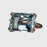 Larisa - Klasisks Vintage Zils Zirconia gredzens