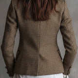 Radegonde Houndstooth Tweed Pielāgotā Blazera