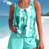 Coco rakstainais tankini peldkostīms