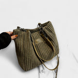 Olivia - Mīksts Cord plecu soma