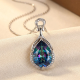 Sapphire Silver Drop Necklace