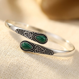 Vintage Emerald Silver Bracelet