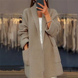 Kinsley - Sieviešu Oversize Open - Front Knitted kardigāns