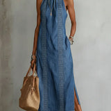 Soline | Vintage Lace Denim Dress