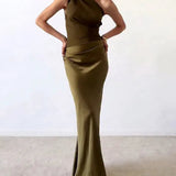 Anita™ | Schickes Ein-Schulter-Falten-Maxi-Kleid für Partys