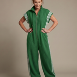 Raquel | Zip Priekšpuses Svītru Paneļa Jumpsuit