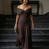 Fiorella | Off Shoulder Flow Midi Kleita