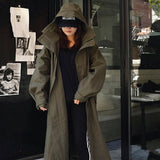 Damen Oversize-Parka mit extralangem Schnitt und großer Kapuze