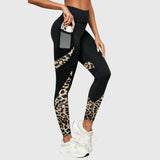 High - Waisted Leopard apdruka Training bikses