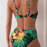 Bikini Seksīgs Iespiests Push-Up Triangula Krūšturis