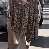 Leoparda raksta vienas pleca krekls