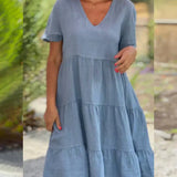 Zoey™ - Lässiges Sommer V-Ausschnitt Kleid