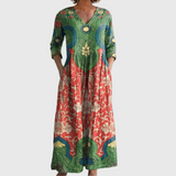 Tara™ - Vintage Ziedu Maxi Kleita
