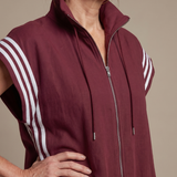 Raquel | Zip Priekšpuses Svītru Paneļa Jumpsuit
