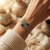 Vintage Emerald Silver Bracelet