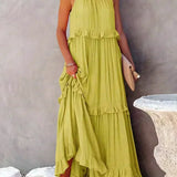 Emilia™ - Halter Ruffle Maxi Kleid