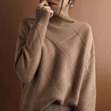 Kylie - Textured augsta apkakle trikotāža džemperis
