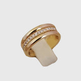Gaisma - Elegants Double gredzens ar Zirconia Inlay