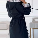 Veste Trenchcoat ar Kapuci