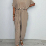 Mary | Damen Jumpsuit mit Wickelausschnitt und Bindegürtel