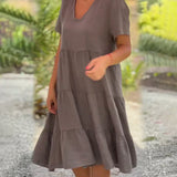 Bexley - Lässiges Sommer V-Ausschnitt Kleid