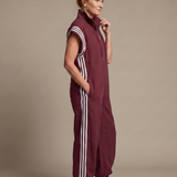 Raquel | Zip Priekšpuses Svītru Paneļa Jumpsuit