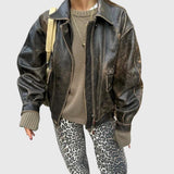 Chandra - Vintage džinsi ar Leopard apdruka